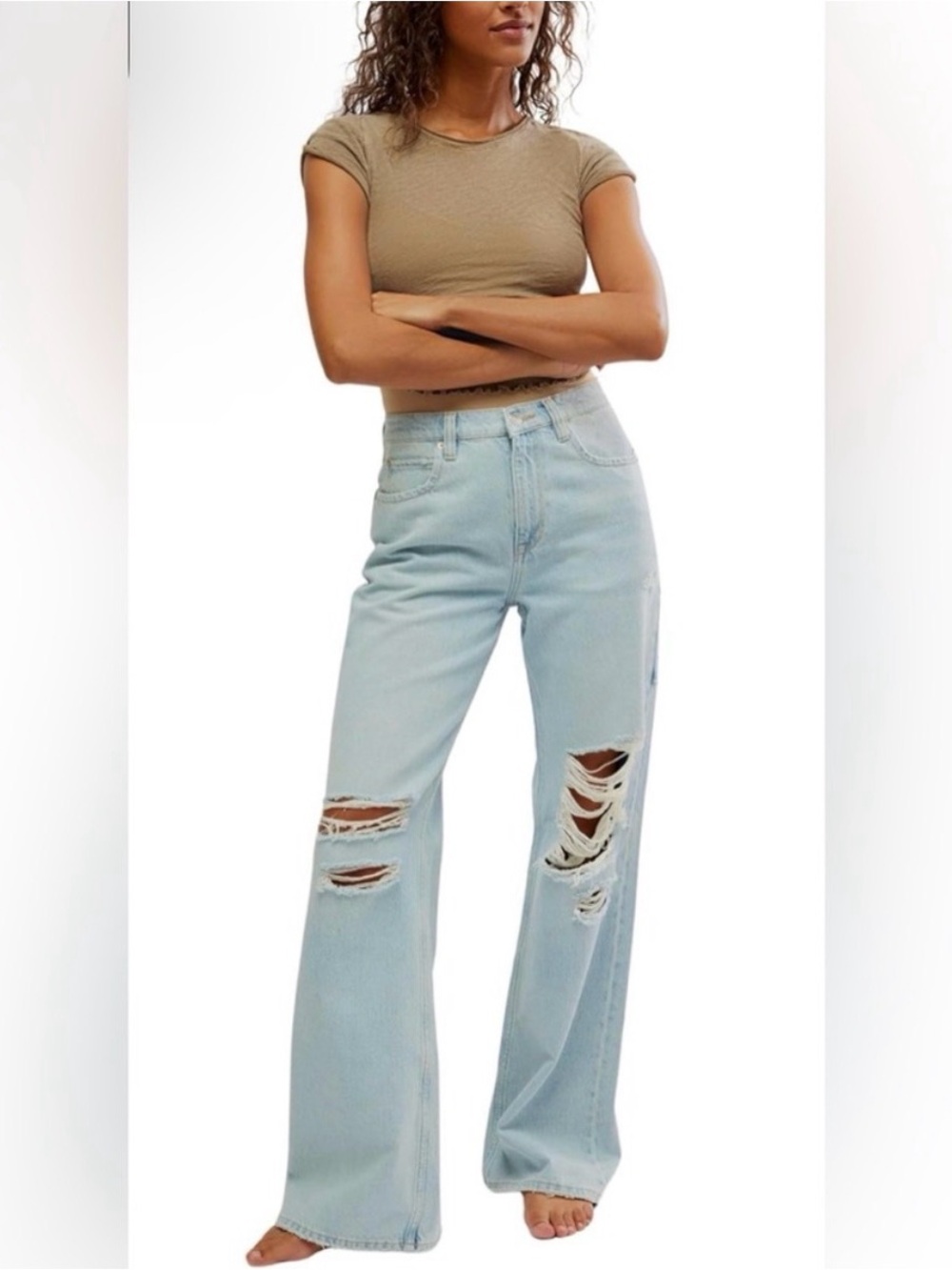 NWT FREE PEOPLE Tinsley baggy high rise jeans